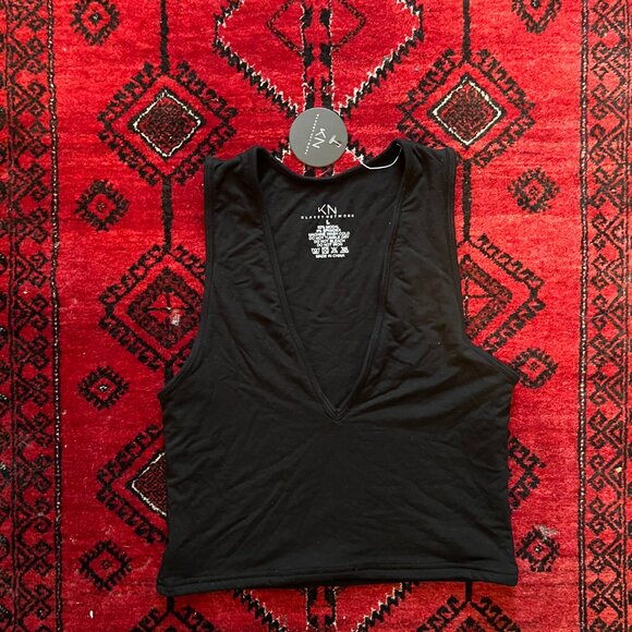 Klassy Network V-Neck Brami Top, Black - Picture 3 of 5